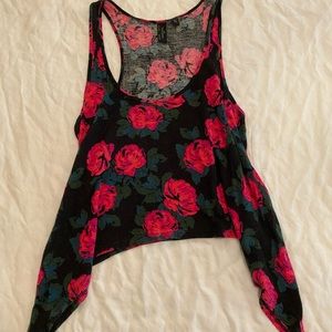 Pacsun roses high low tank top